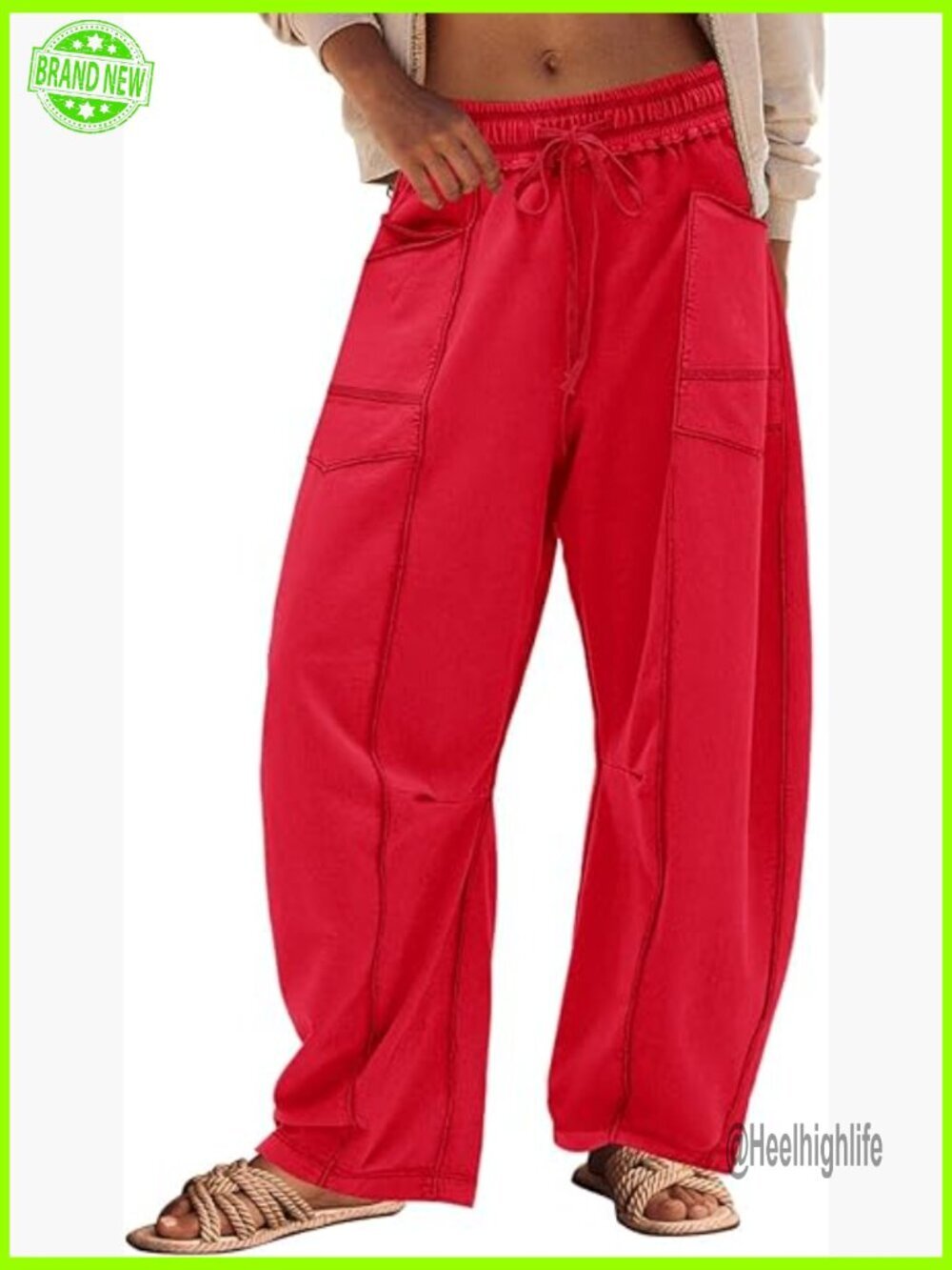 Wide Leg Sweatpants Barrel Pants Drawstring Waist Casual Lounge Pants